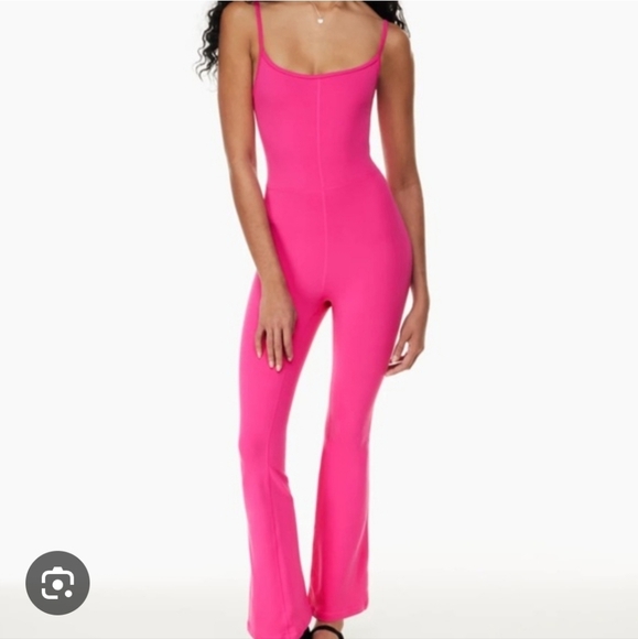 Wilfred Pants - Wilfred Free Aritzia Hot Pink Divinity Kick Flare Jumpsuit Size Medium